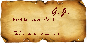 Grotte Juvenál névjegykártya